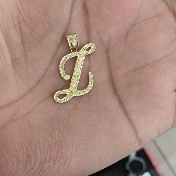 10kt real gold Initial L pendant
